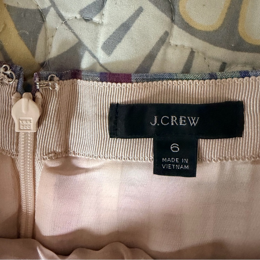 J crew Pleated midi skirt, vibrant shimmering plaid, 6 - Picture 10 of 11